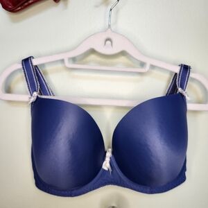 Freya Deco Moulded Plunge Bra Bow Detail AA4234 Blue 30G